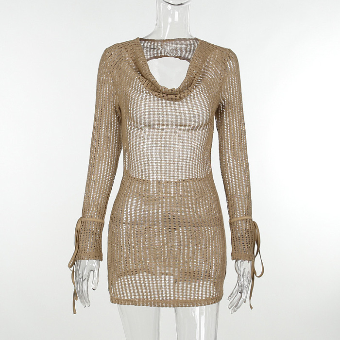 SUPER WHOLESALE | Plunging Neck See-through Dress