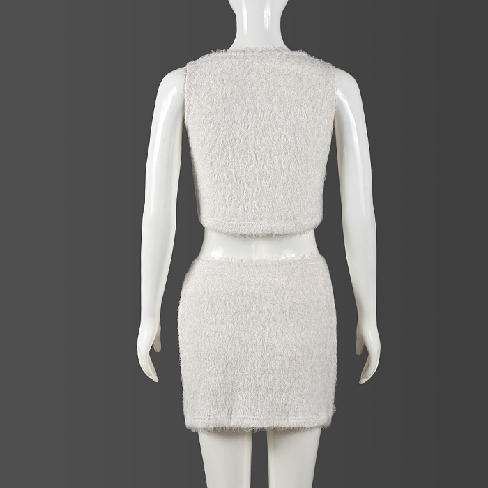 SUPER WHOLESALE | Plush Tank Top and Mini Skirt