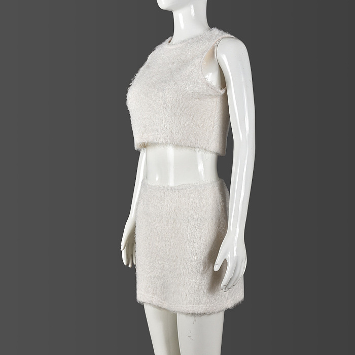 SUPER WHOLESALE | Plush Tank Top and Mini Skirt