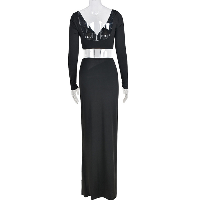SUPER WHOLESALE | Split Skirt Set in Black
