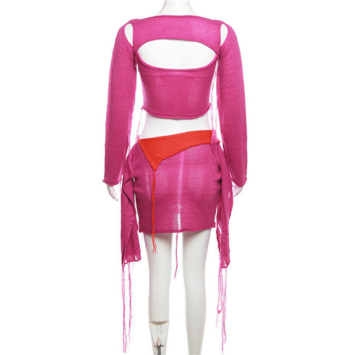 SUPER WHOLESALE | Strips Deco Layered Skirt Set