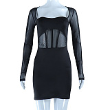 SUPER WHOLESALE | Chiffon Patchwork Mini Dress