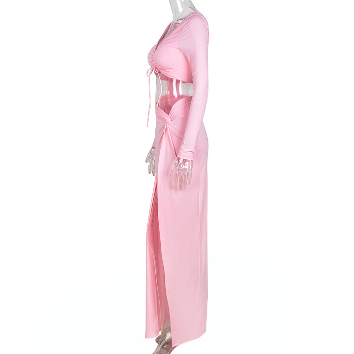 SUPER WHOLESALE | Split Skirt Set in Pink