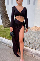 SUPER WHOLESALE | Split Skirt Set in Black