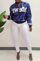 SUPER WHOLESALE | Sequins Jacket Top in Blue