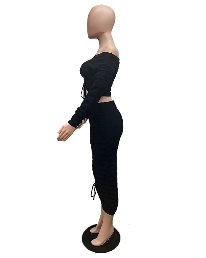 SUPER WHOLESALE | Drawstring  Skirt Set