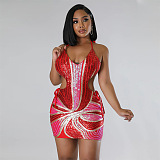 SUPER WHOLESALE | Sequins Open Back Halter Dress