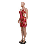 SUPER WHOLESALE | Sequins Open Back Halter Dress