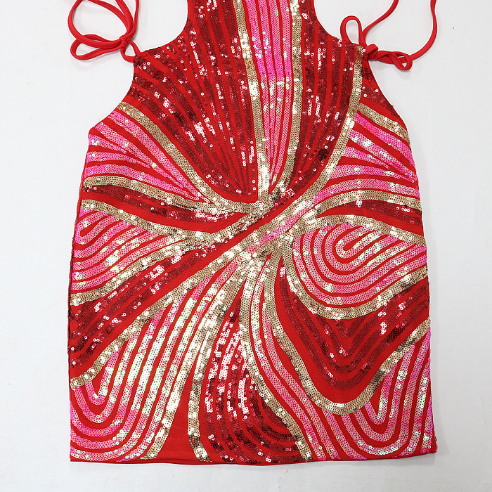SUPER WHOLESALE | Sequins Open Back Halter Dress