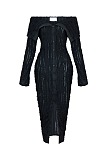 SUPER WHOLESALE | Button Up Wave Bodycon Dress