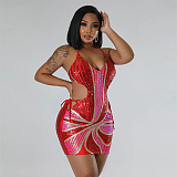 SUPER WHOLESALE | Sequins Open Back Halter Dress