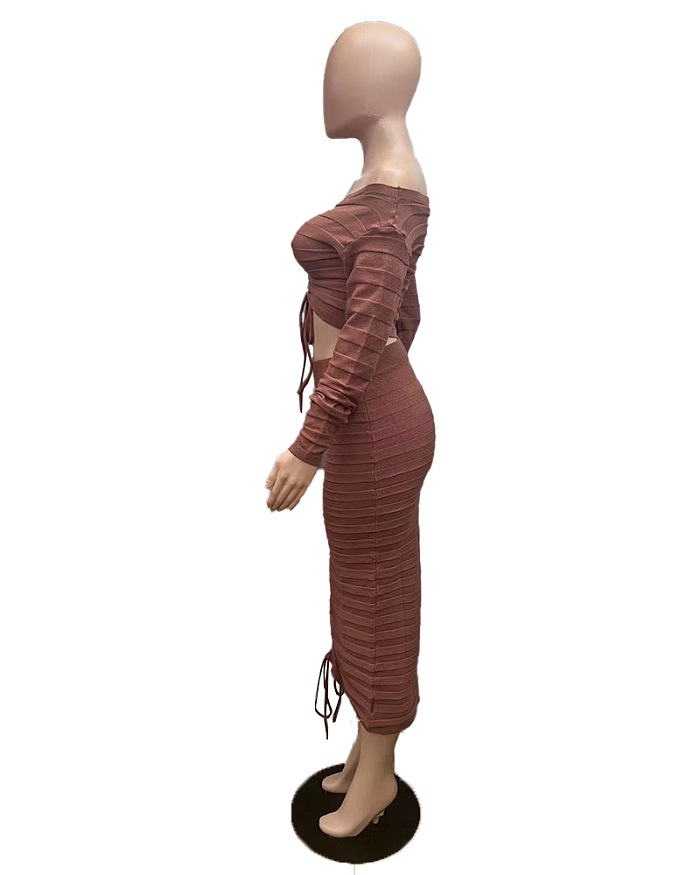 SUPER WHOLESALE | Drawstring  Skirt Set