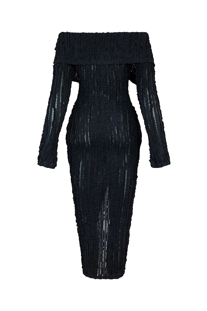 SUPER WHOLESALE | Button Up Wave Bodycon Dress