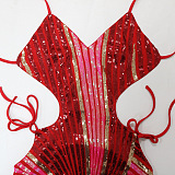 SUPER WHOLESALE | Sequins Open Back Halter Dress