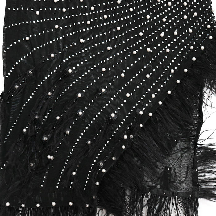 SUPER WHOLESALE | Rhinestone, Pearl,Feather Deco Mini Dress