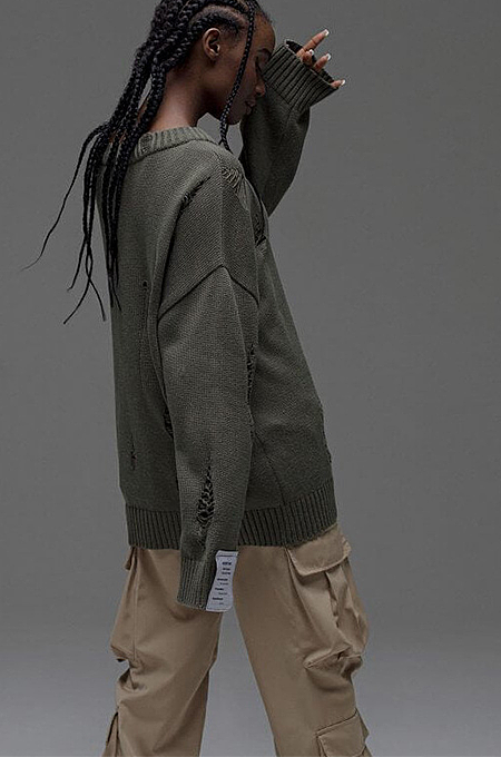 SUPER WHOLESALE | Oversize Distress Sweater in Dark Gray