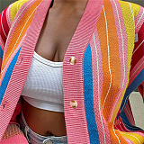SUPER WHOLESALE | Color-block Knitted Cardigan