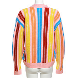 SUPER WHOLESALE | Color-block Knitted Cardigan
