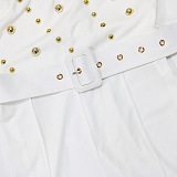 SUPER WHOLESALE | Beaded Asymmertrical Cut Jumpsuit
