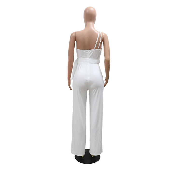 SUPER WHOLESALE | Beaded Asymmertrical Cut Jumpsuit