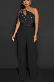 SUPER WHOLESALE | Beaded Asymmertrical Cut Jumpsuit
