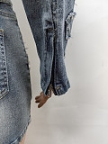 SUPER WHOLESALE | Cross Deco Skirt Set in Denim Blue