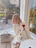 Wool Oversize Cardigan in Beige