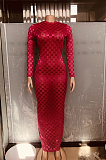 SUPER WHOLESALE | Plaid See-through Bodycon Long Dress in Black