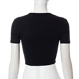 SUPER WHOLESALE | Rhinestone Beaded Crop T-shirt Top