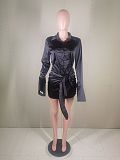 SUPER WHOLESALE | Shirt Collar Dress with Self-tied Strap