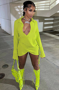 SUPER WHOLESALE | Layered Long Sleeve Dress 24ss Spring in Green