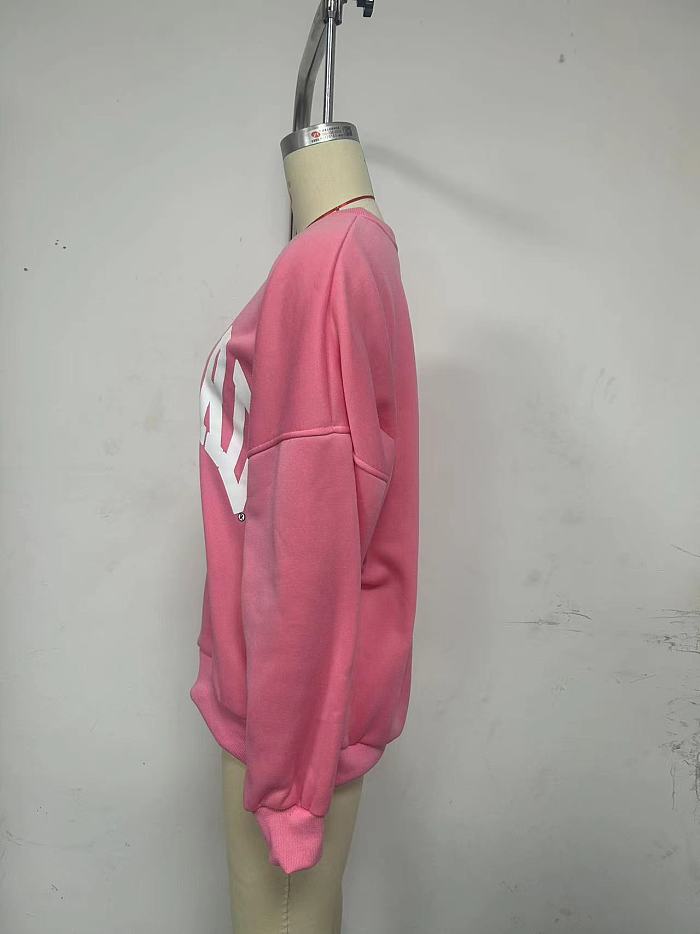 SUPER WHOLESALE | Words Printed Sweater in Pink