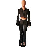 SUPER WHOLESALE | Ruffle Cargo 2Piece Set in Black