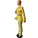 SUPER WHOLESALE | Ruffle Cargo 2Piece Set in Yellow