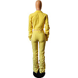 SUPER WHOLESALE | Ruffle Cargo 2Piece Set in Yellow