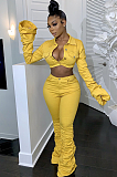 SUPER WHOLESALE | Ruffle Cargo 2Piece Set in Yellow