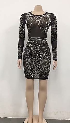 SUPER WHOLESALE | Rhinestone Deco Open Back Mini Dress