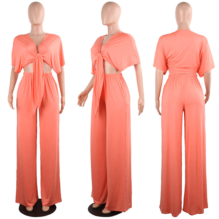 SUPER WHOLESALE | Bow Tied Top & Loose Pants