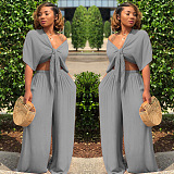 SUPER WHOLESALE | Bow Tied Top & Loose Pants