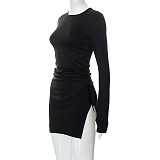 SUPER WHOLESALE | Drawstring Side Split Dress