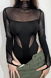 SUPER WHOLESALE | Patchwork See-through Bodysuit