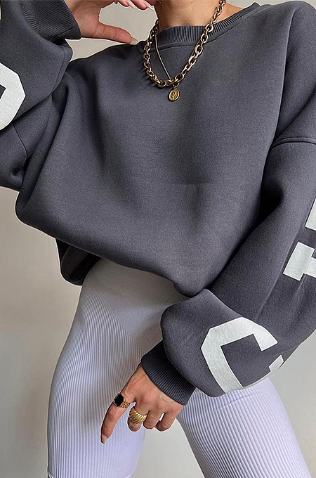SUPER WHOLESALE | Oversize Printed Sweater
