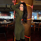 SUPER WHOLESALE | Elastic Front Zip Up Jumpsuit