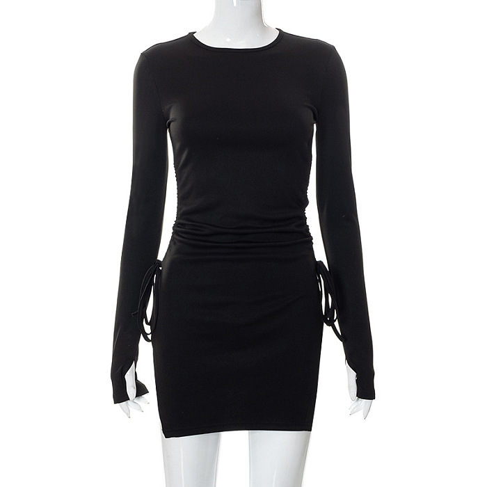 SUPER WHOLESALE | Drawstring Side Split Dress