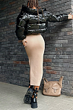 SUPER WHOLESALE | Drawstring Down Coat in Black