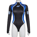 SUPER WHOLESALE | Back Zip Up Bodysuit in Two Tones