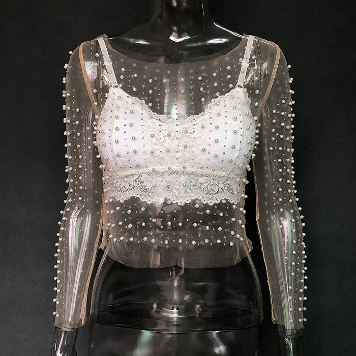 SUPER WHOLESALE | Pearl Mesh & Bandeau in Black