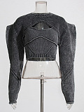 SUPER WHOLESALE | Two Pieces Top in Grey