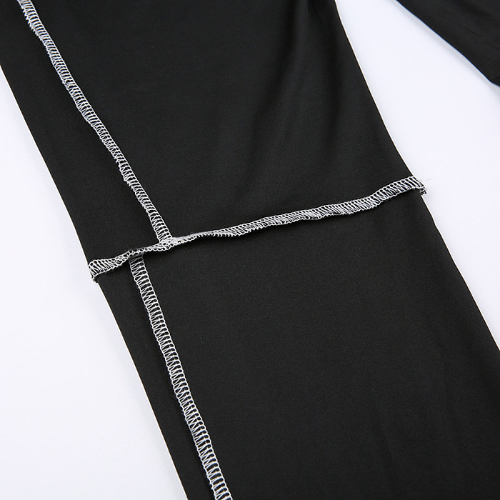 SUPER WHOLESALE | Patchwork High Elastic Jogging Pants