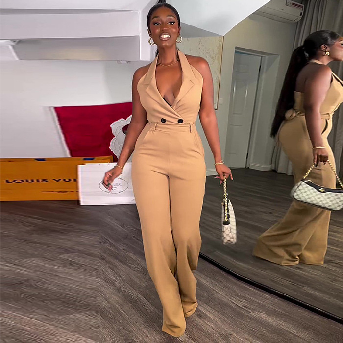 SUPER WHOLESALE | 24 Spring Halter Jumpsuit